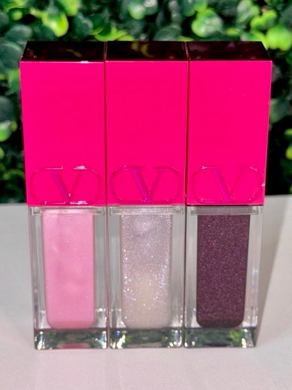 Valentino Puffer lip gloss trio (New) W Shopping bag